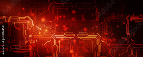2d illustration Abstract futuristic electronic circuit technology background