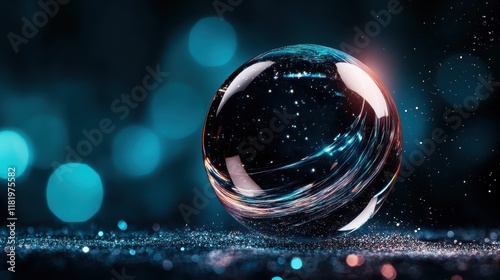 A stunning transparent orb surrounded by soft glowing light, creating an enchanting atmosphere filled with abstract beauty that captivates the mystical essence of the moment. photo