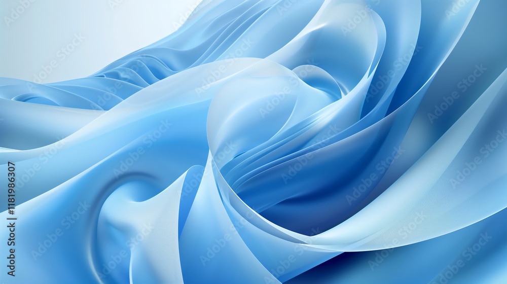 Obraz premium Blue Flowing Silk Abstract Illustration for Elegant Design and Background Use