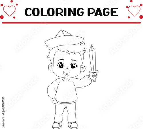 little sailor boy coloring page for kids