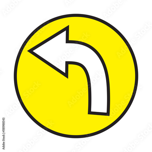 Vector illustration of tun arrows with curved and right-angle turns,color styles design.