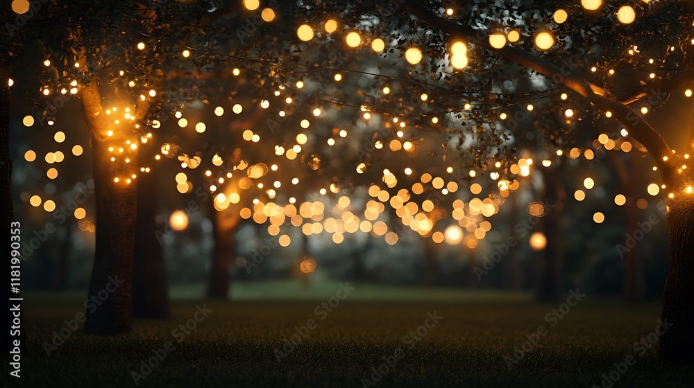 Beautiful alley in the park decorated with led lights. Selective focus. Beautiful alley in the park decorated with led lights. Selective focus.