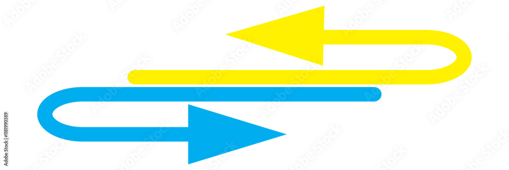 Colorful Abstract turn Arrows Set blue red yellow white icon. Right left turn styles of colors.EPS6 Colorful Abstract turn Arrows Set blue red yellow white icon. Right left turn styles of colors.EPS6
