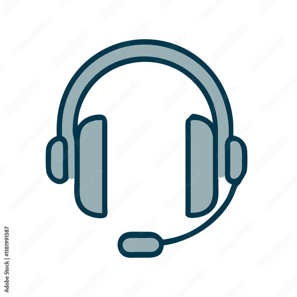 Minimalistic Icon of a Headset for Customer Support Minimalistic Icon of a Headset for Customer Support