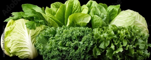 Discover the vibrant freshness of a lush spring garden, though this image only contains leafy vegetables, featuring a medley of fresh fruits and vegetables, perfectly ripe and seasonally flavorful