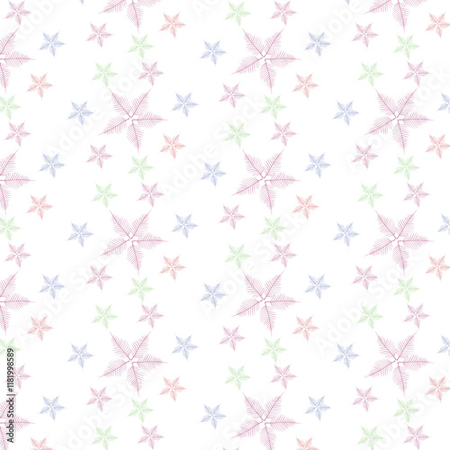 seamless pattern with pink flowers