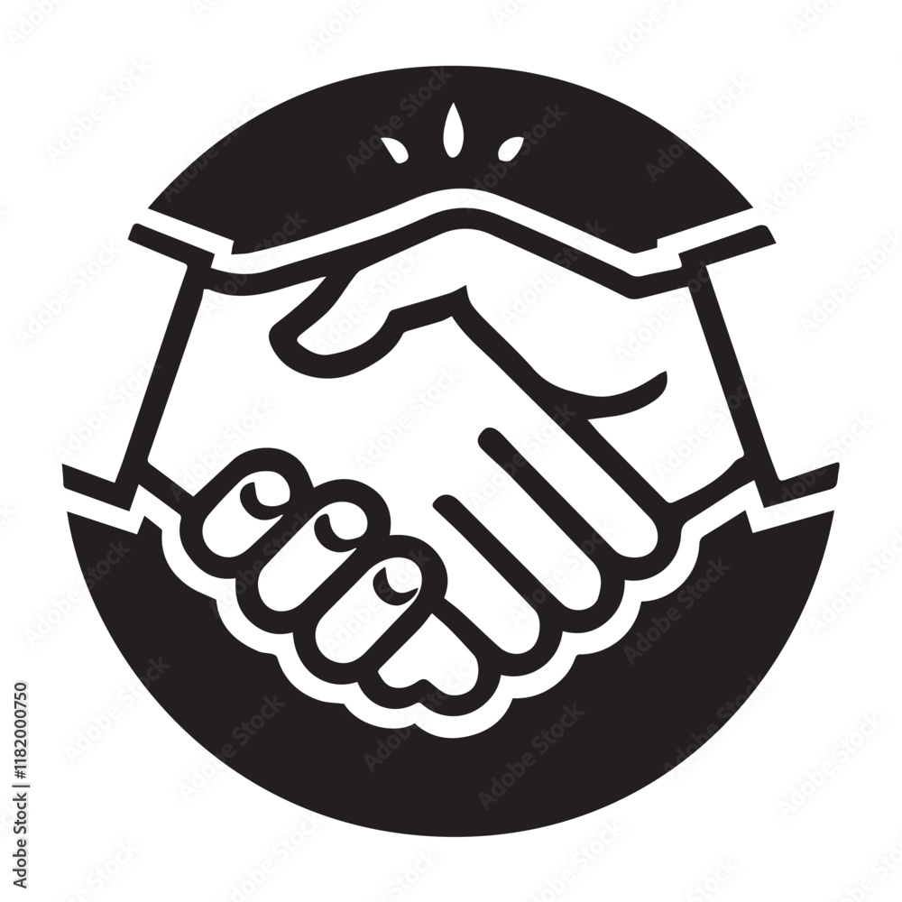 Simple black Vector Illustration of a Business Handshake Simple black Vector Illustration of a Business Handshake