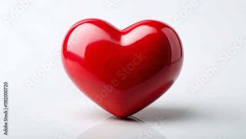 Red Heart on White Background: Romantic Love Symbol Stock Photo