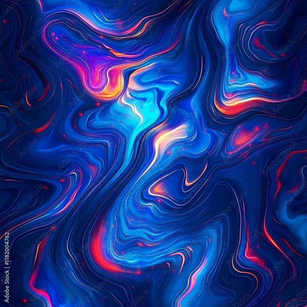 Fototapeta premium Abstract colorful marble texture with sparkling Liquid Marble Texture