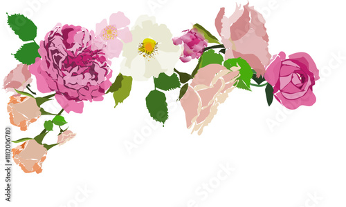 Cornice retro con rose