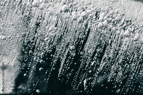 water drops into ice