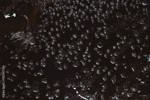 water drops into ice