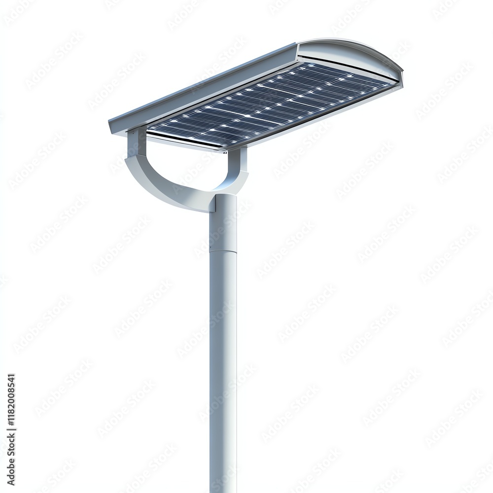 Modern solar street light on a white isolated background. Modern solar street light on a white isolated background.
