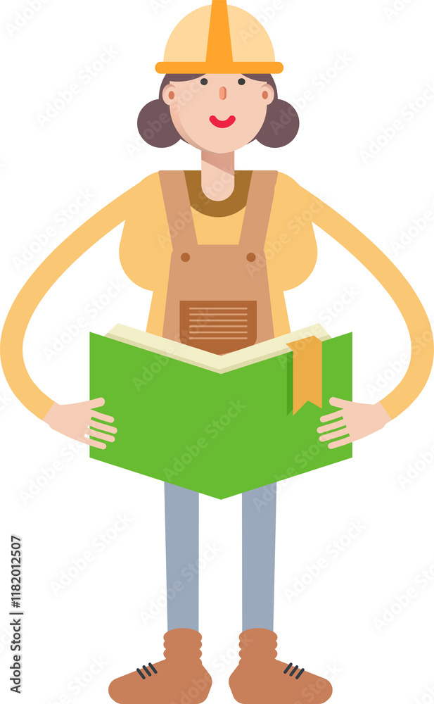 Woman Engineer Character Reading Book
Woman Engineer Character Reading Book