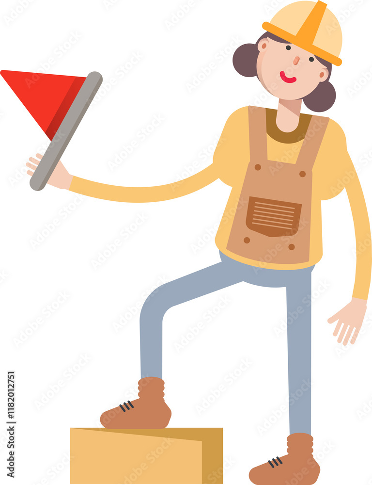 Woman Engineer Character Holding Flag
Woman Engineer Character Holding Flag