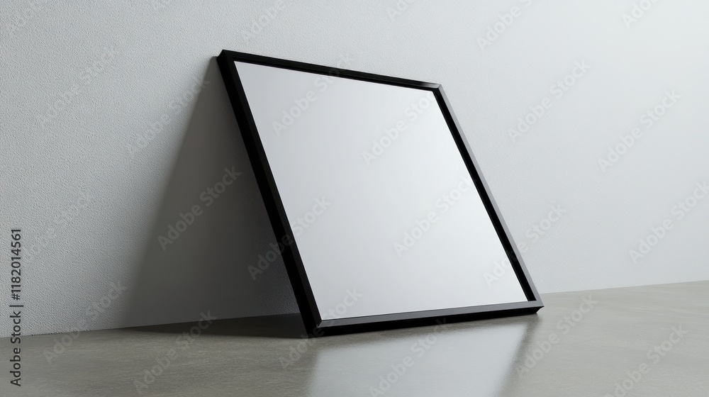 Blank Square Frame Mockup against a white wall. Perfect for showcasing your artwork or design. Blank Square Frame Mockup against a white wall. Perfect for showcasing your artwork or design.