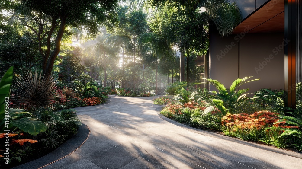 Obraz premium Industrial Park with Integrated Green Technology View