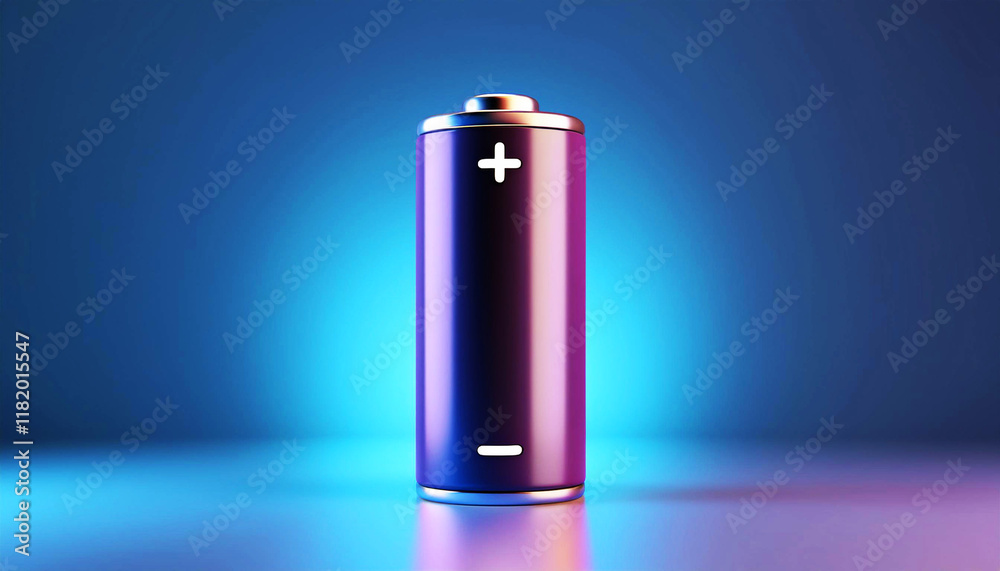 single battery with a minimalist design. The battery features a modern color palette of pink and gray, set against a soft gradient background in pastel tones, energy, power, and sustainability single battery with a minimalist design. The battery features a modern color palette of pink and gray, set against a soft gradient background in pastel tones, energy, power, and sustainability