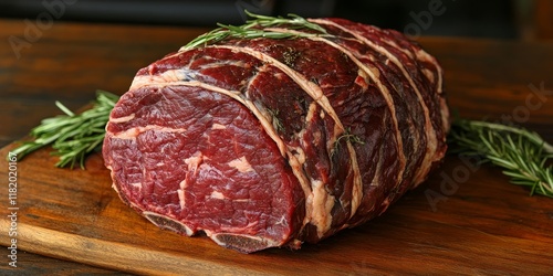 Raw grassfed boneless rib beef roast is ready to cook, offering a flavorful and tender option for your next meal. Enjoy the quality and taste of raw grassfed boneless rib beef roast today.
