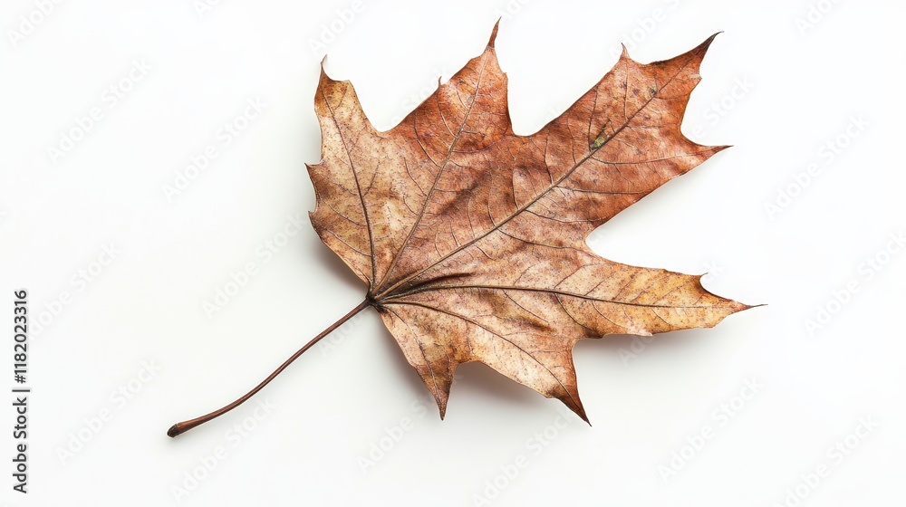 Dry maple leaf isolated on a white background, showcasing the intricate textures and details of a dry maple leaf, perfect for nature themed compositions or design projects. Dry maple leaf isolated on a white background, showcasing the intricate textures and details of a dry maple leaf, perfect for nature themed compositions or design projects.