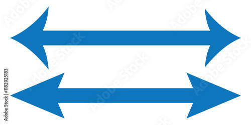 Left and right arrow, pointer, cursor in opposite direction. Intersection, navigation, forward-backward arrow element. Double arrow icon set . two side arrows icon vector.
