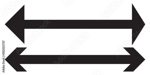 Left and right arrow, pointer, cursor in opposite direction. Intersection, navigation, forward-backward arrow element. Double arrow icon set . two side arrows icon vector.