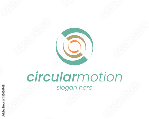 Abstract Circular Motion Circle Dynamic Round Cycle Rotation Icon Vector Logo Design Illustration
