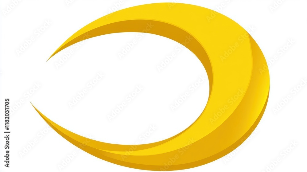 Bright Yellow Crescent Shape Graphic for Creative Projects Bright Yellow Crescent Shape Graphic for Creative Projects