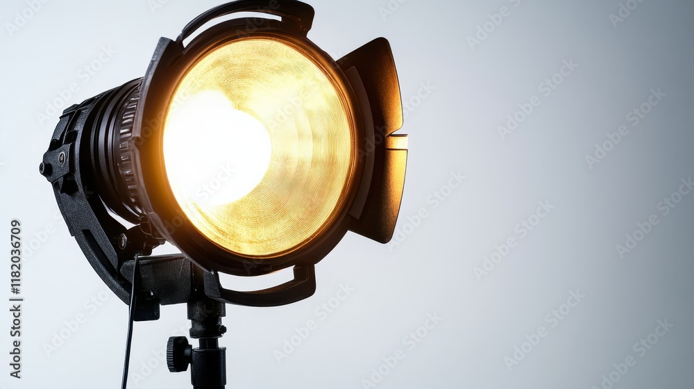 Glowing studio strobe light with copy space Glowing studio strobe light with copy space
