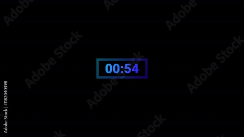 one minute countdown timer animation with alpha channel,1 minute timer from 60 to 0 seconds with transparent background  photo