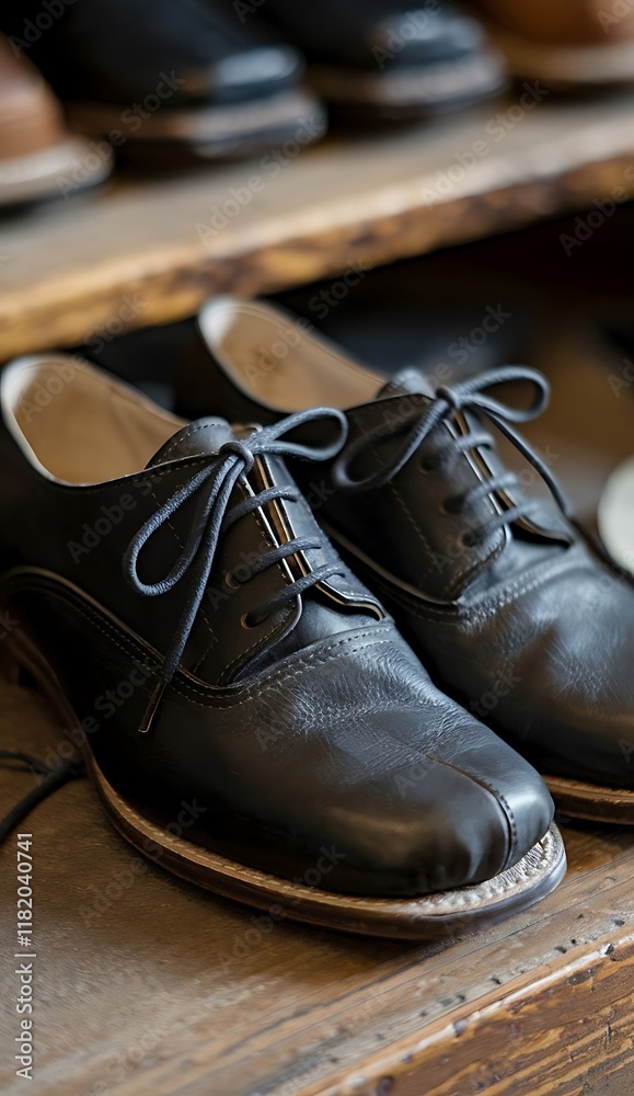 old shoes on table