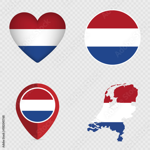 Free Download Netherlands Flag Icons Pack. Vector illustration. - GFXLoad