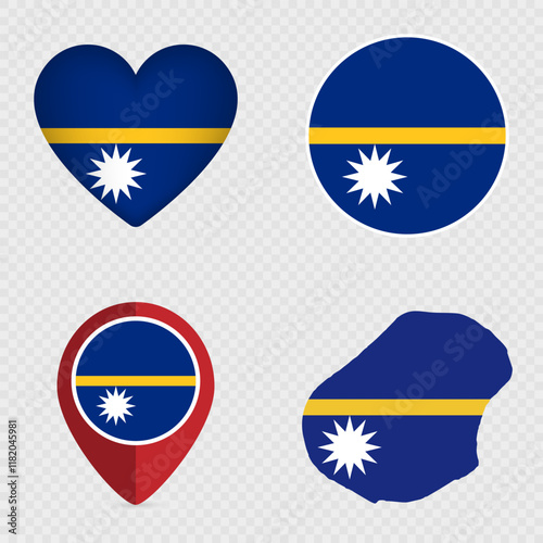 Free Download Nauru Flag Icons Pack. Vector illustration. - GFXLoad