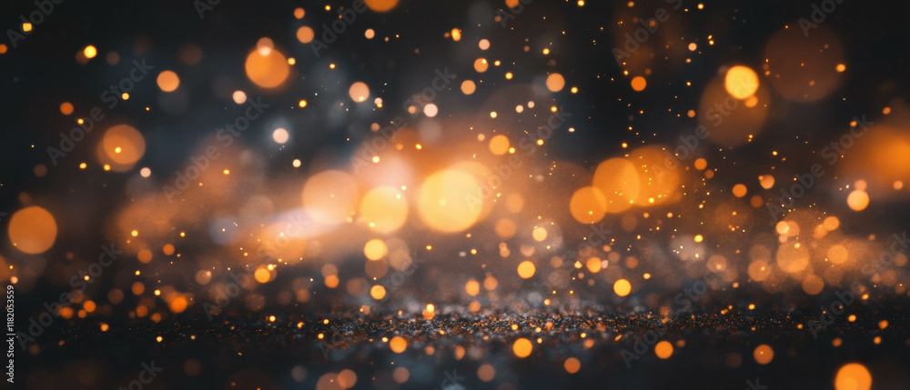 Fototapeta premium Bright fire sparks flying against a dark backdrop creating dynamic energy and warmth