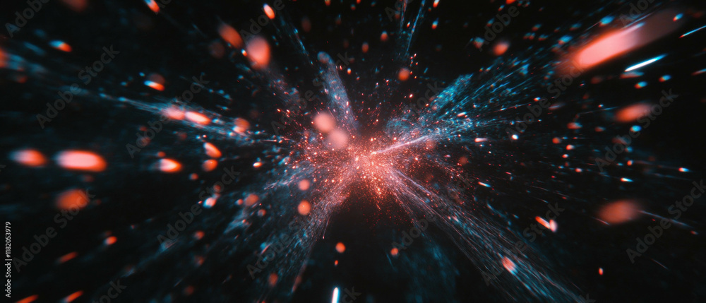 Fototapeta premium Colorful fireworks bursting against a black background create a festive atmosphere