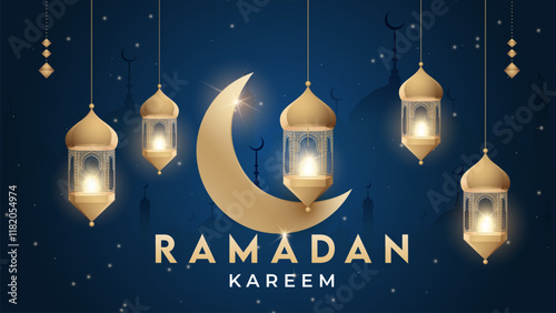 Oriental Greeting Design for Culture or Islamic Theme. Eid Al-Fitr Mubarak, Ramadan Kareem, Islamic Style Greeting Background Collection Set with Arabic Ornaments. 