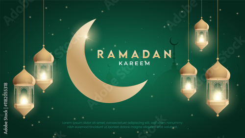 Oriental Greeting Design for Culture or Islamic Theme. Eid Al-Fitr Mubarak, Ramadan Kareem, Islamic Style Greeting Background Collection Set with Arabic Ornaments. 