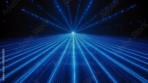 Wallpaper Mural Futuristic Digital Highway Glowing Lines Converge Torontodigital.ca