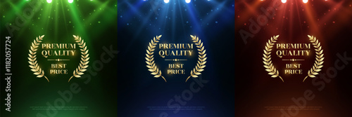 Number 1 Premium quality with best price luxury gold vector label design element.
