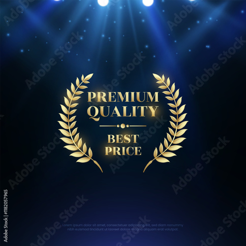 Number 1 Premium quality with best price luxury gold vector label design element.