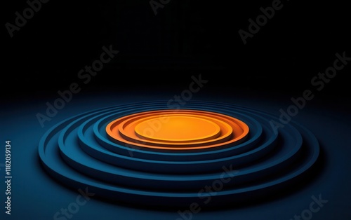 community support. An abstract representation of glowing circles expanding outward