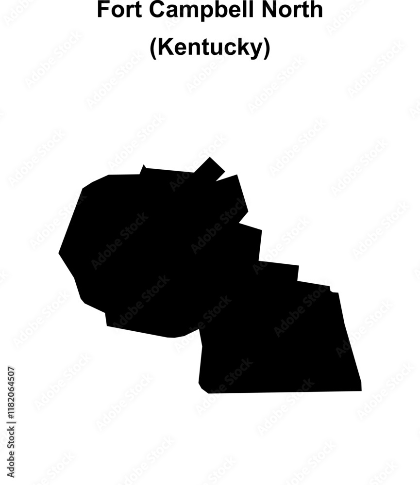 Fort Campbell North (Kentucky) blank outline map Fort Campbell North (Kentucky) blank outline map