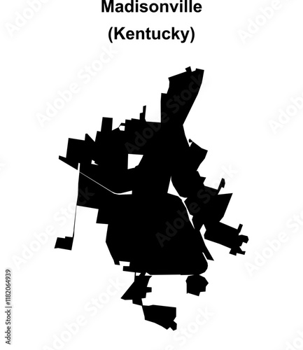 Madisonville (Kentucky) blank outline map photo