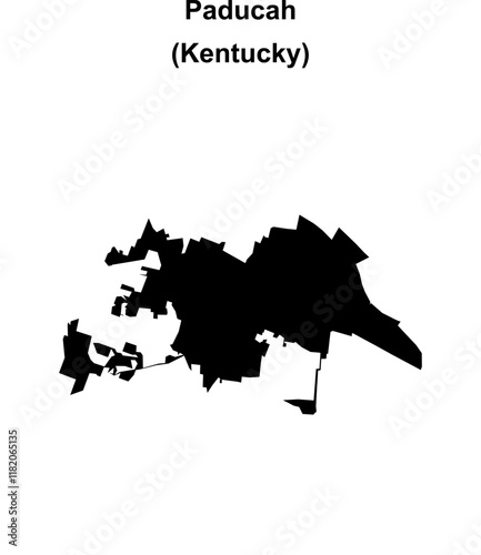 Paducah (Kentucky) blank outline map photo