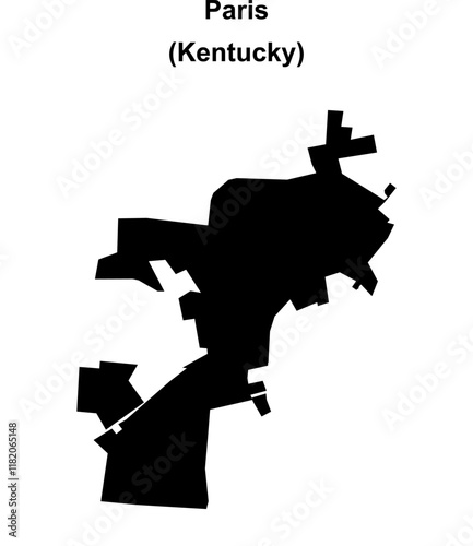 Paris (Kentucky) blank outline map