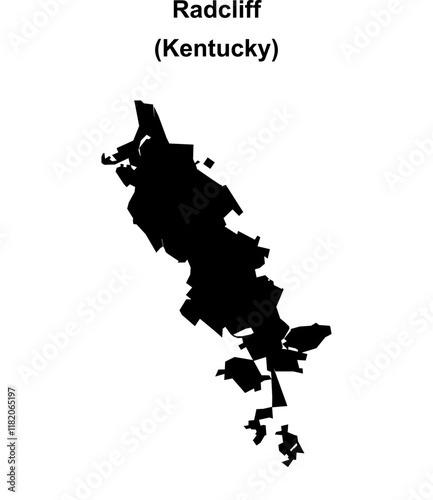 Radcliff (Kentucky) blank outline map photo