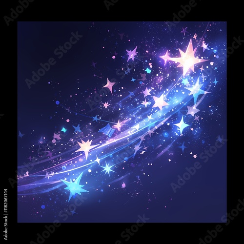 A vibrant star light pattern with an abstract blur effect, perfect for adding a touch of celestial magic to your images. photo