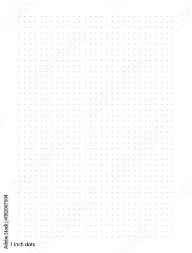 Graph Paper 1 inch dots printable template A4 notebook format. Graph gray grid for college, journals, diary or math engineering grid line printable.