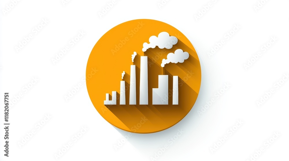 Striking white and orange city skyline icon, a symbol of urban modernity modern Striking white and orange city skyline icon, a symbol of urban modernity modern