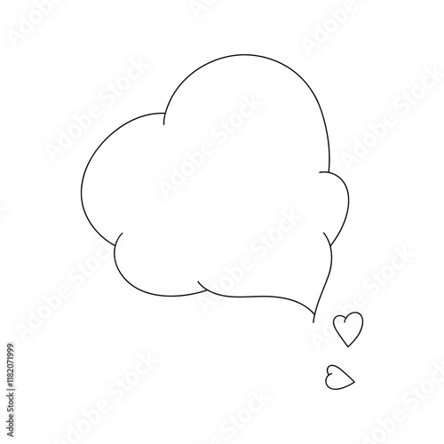 Fotografi A heart-shaped speech bubble